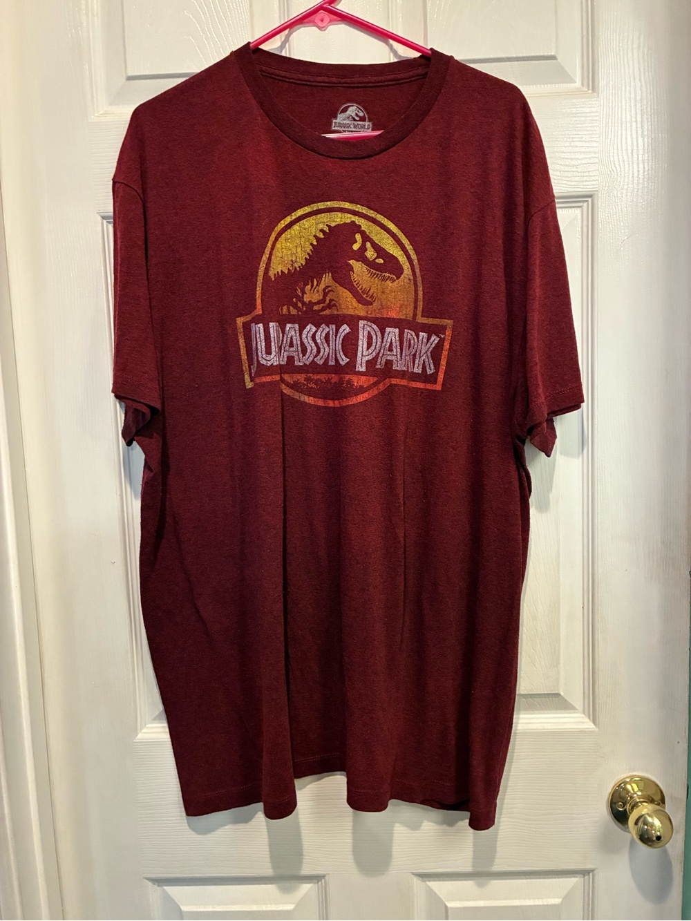Men's Maroon Jurassic World Graphic Tee